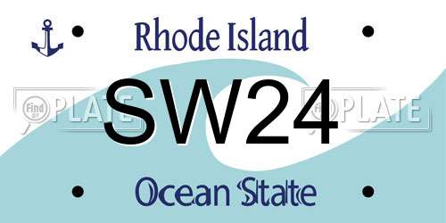 SW24 Rhode Island License Plate