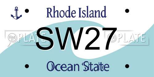 SW27 Rhode Island License Plate