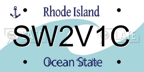 SW2V1C Rhode Island License Plate
