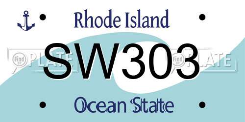 SW303 Rhode Island License Plate