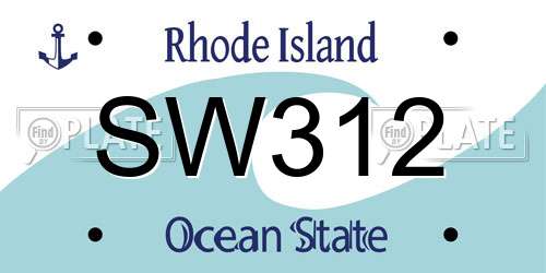 SW312 Rhode Island License Plate