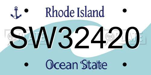 SW32420 Rhode Island License Plate