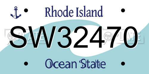 SW32470 Rhode Island License Plate