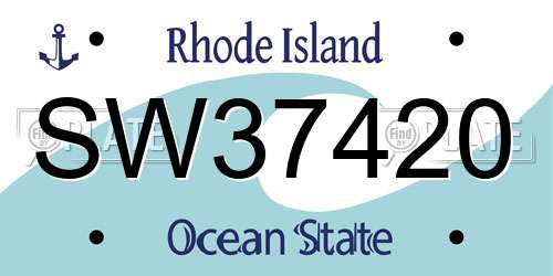 SW37420 Rhode Island License Plate