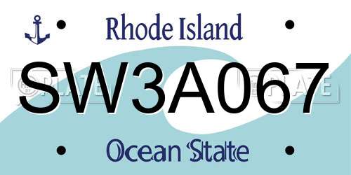 SW3A067 Rhode Island License Plate