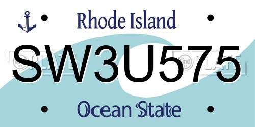 SW3U575 Rhode Island License Plate