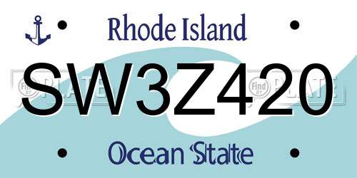 SW3Z420 Rhode Island License Plate