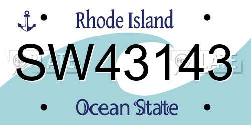 SW43143 Rhode Island License Plate