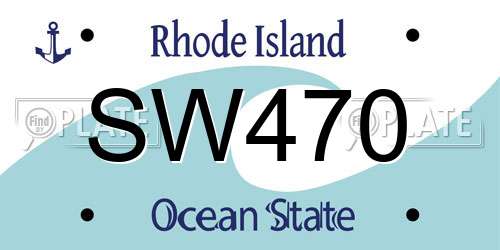 SW470 Rhode Island License Plate