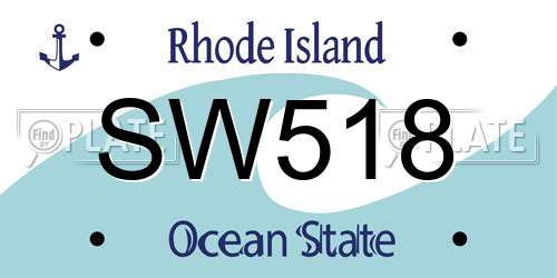 SW518 Rhode Island License Plate
