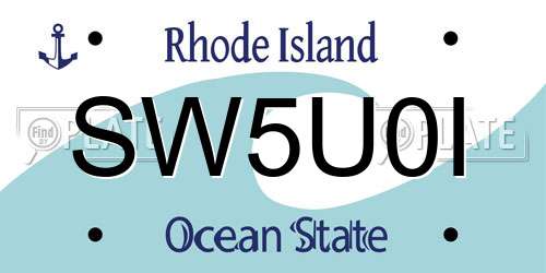 SW5U0I Rhode Island License Plate