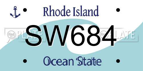 SW684 Rhode Island License Plate
