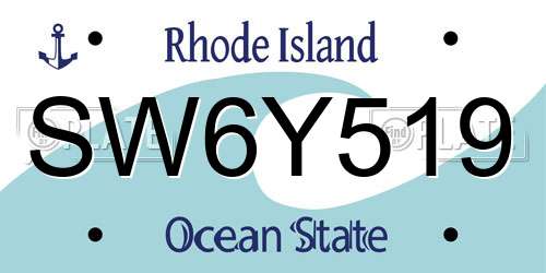 SW6Y519 Rhode Island License Plate
