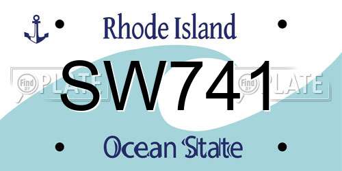 SW741 Rhode Island License Plate