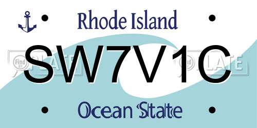 SW7V1C Rhode Island License Plate