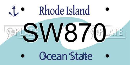 SW870 Rhode Island License Plate