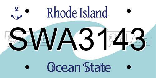 SWA3143 Rhode Island License Plate