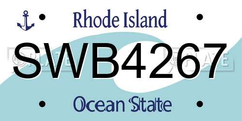 SWB4267 Rhode Island License Plate