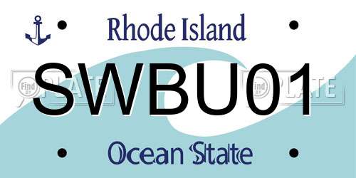 SWBU01 Rhode Island License Plate