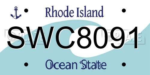 SWC8091 Rhode Island License Plate