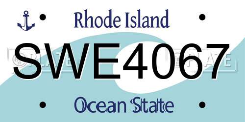 SWE4067 Rhode Island License Plate
