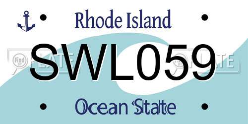 SWL059 Rhode Island License Plate