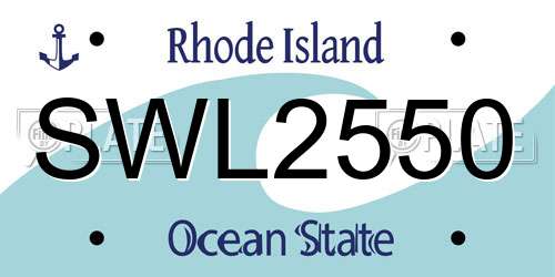 SWL2550 Rhode Island License Plate
