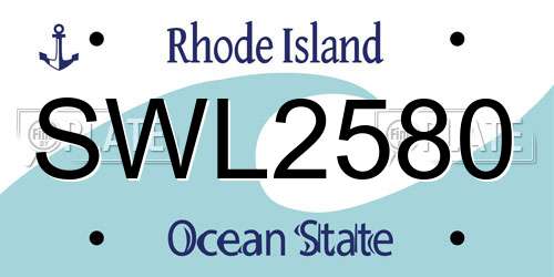 SWL2580 Rhode Island License Plate