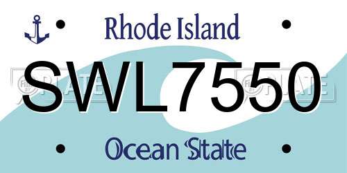 SWL7550 Rhode Island License Plate