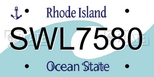 SWL7580 Rhode Island License Plate