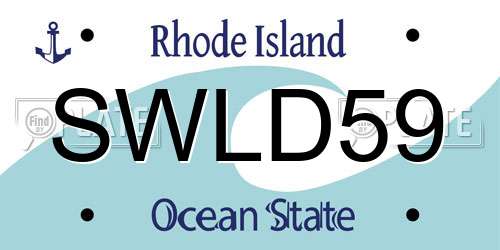 SWLD59 Rhode Island License Plate