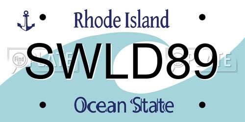 SWLD89 Rhode Island License Plate