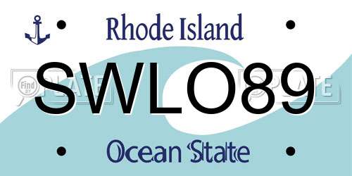 SWLO89 Rhode Island License Plate