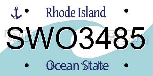 SWO3485 Rhode Island License Plate