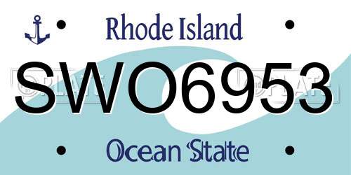 SWO6953 Rhode Island License Plate