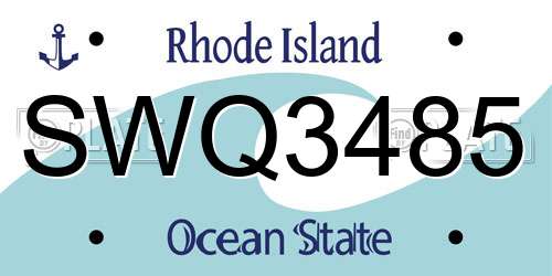 SWQ3485 Rhode Island License Plate