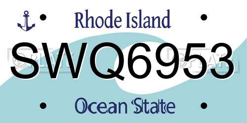 SWQ6953 Rhode Island License Plate