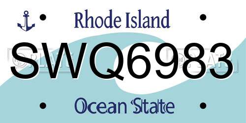 SWQ6983 Rhode Island License Plate