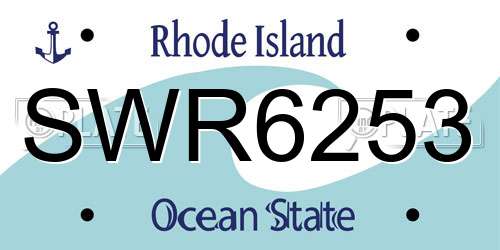 SWR6253 Rhode Island License Plate