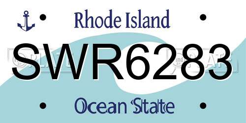 SWR6283 Rhode Island License Plate