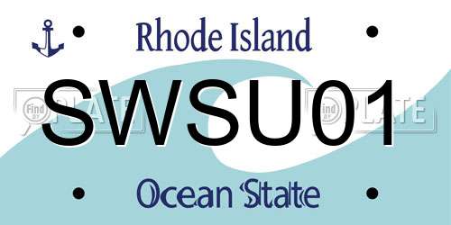 SWSU01 Rhode Island License Plate