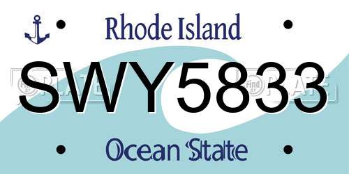 SWY5833 Rhode Island License Plate