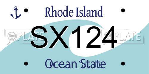 SX124 Rhode Island License Plate