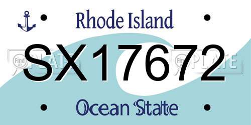 SX17672 Rhode Island License Plate