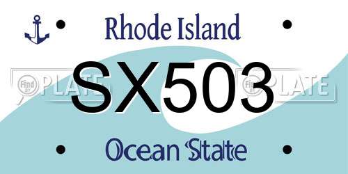 SX503 Rhode Island License Plate