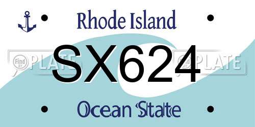 SX624 Rhode Island License Plate