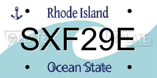 SXF29E Rhode Island License Plate