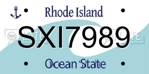 SXI7989 Rhode Island License Plate