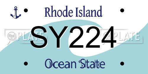 SY224 Rhode Island License Plate