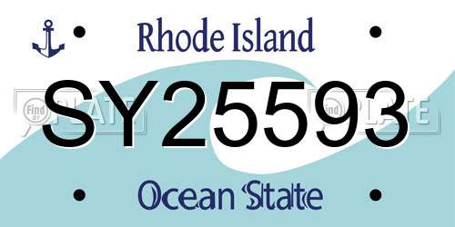SY25593 Rhode Island License Plate